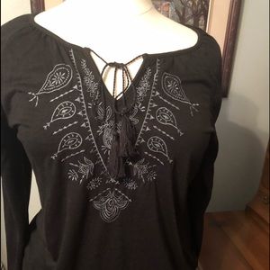 Long sleeve blouse black